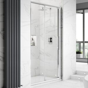 Apex Sliding Shower Door 1000mm Wide - 8mm Glass - Hudson Reed