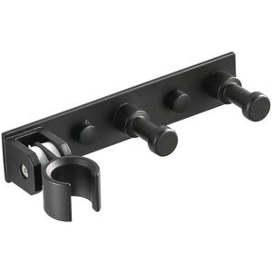 ZVD Universal Shower Head Holder with 2 Hooks - Aluminum Alloy Wall Mount for Shower Head, Self-Adhesive (Shower Hose)