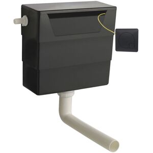 Balterley - Universal Water Saving Dual Flush Side Inlet & Square Flush Plate - Matt Black/Black