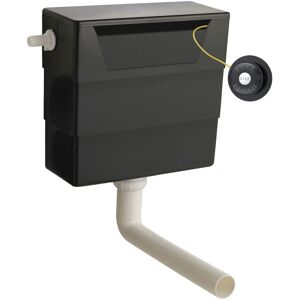 Balterley - Universal Water Saving Dual Flush Side Inlet & Traditional Push Button - Matt Black/Black