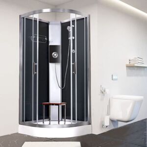 Vidalux Pure E Black 1000 x 1000 Electric Shower Cabin Triton Lux Black 8.5KW