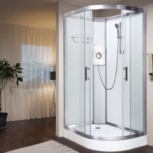 Pure e 1200 x 800 Electric Left Shower Cabin Triton Lux White 9.5KW - Vidalux