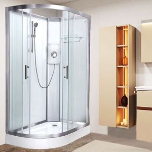 Pure e 1200 x 800 Electric Right Shower Cabin-Triton Lux Metal 9.5KW - Vidalux