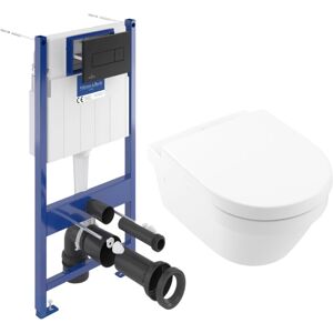 Villeroy & Boch Villeroy&boch - floor-standing toilet pack + Villeroy Rimless toilet + SoftClose seat + Black plate (VCNARCHI3-4)