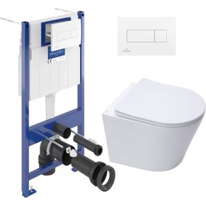 Villeroy & Boch Villeroy&boch - Toilet Pack Frame + Swiss Aqua Technologies Infinitio Rimless Toilet + White Flush Plate (VCNINFI2)