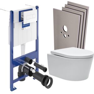 Villeroy & Boch Toilet set Frame + SATrimless toilet and invisible fixings + White plate + Wall cladding set (VCNSAT2SB) - Villeroy&boch