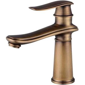Ymyny - Vintage Bathroom Faucet, Brass Basin Faucet, Hot and Cold Basin Mixer Tap, Single Handle Basin Faucet, Antique Brass mumu