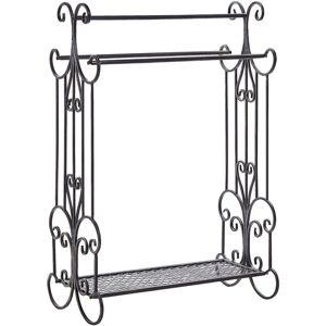Beliani - Vintage Freestanding Towel Stand 60 x 90 cm 3 Rails Iron Black Gladis