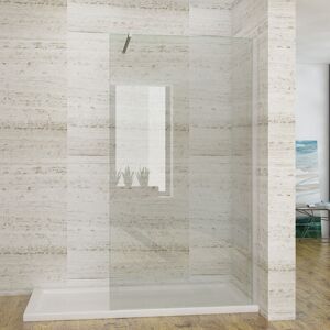 Walk in Shower Enclosure 8mm Easy Clean Glass Wet Room 760mm Walk In Shower Screen with 1200x700mm Tray + Waste - Elegant