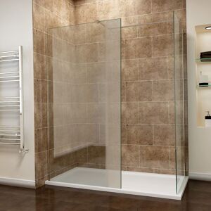 Walk in Shower Enclosure Wetroom Shower Glass Panel with 1200 x 800mm with Tray - Elegant