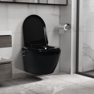 BONNEVIE Wall Hung Rimless Toilet with Bidet Function Ceramic Black VSVS4020996