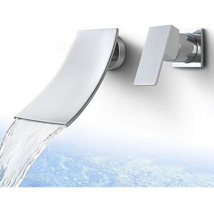 SHUNLI Wall Mounted Bathroom Faucet Bathroom Sink Faucet Single Handle Lavender Faucet, Polished Chrome