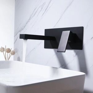 SHUNLI Wall Mounted Bathroom Sink Mixer Tap with Waterfall Extra Wide Spout Single Handle Concealed Faucet Basin Mixer Tap Bathtub Wall Mounted Faucet