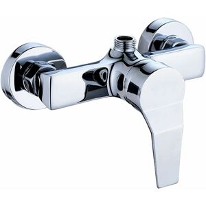 DEWDAT Wall Mounted Brass Shower Mixer Tap for Bathroom, Cold and Hot Water, Single Lever, Chrome
