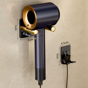 Linghhang - Wall Mounted Hair Dryer Holder, No Drilling Hair Dryer Storage Rack for Bathroom