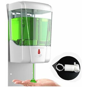 HOOPZI Wall Mounted Soap Dispenser, 700ML Wall Mounted Infrared Sensor Automatic Soap Dispenser, Hydroalcoholic Gel Dispenser Suitable for Baths, Kitchens,