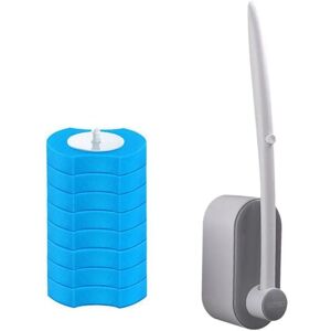 IKODM Wall Mounted Toilet Brush Plastic Toilet Bowl Brush with Holder Replaceable Disposable Toilet Brush for Bathroom Cleaning