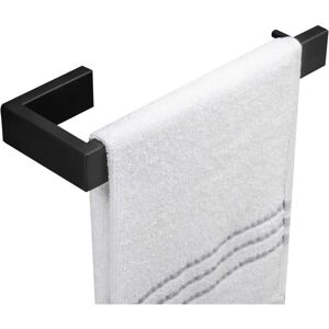 Linghhang - Wall Mounted Towel Rack for Bathroom, Matte Black Stainless Steel Towel Holder, 1 Pack