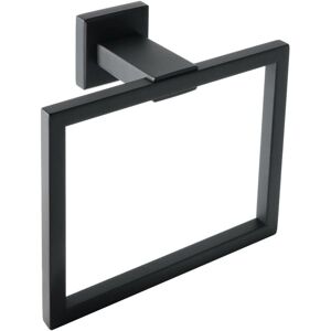 Tinor - Wall Mounted Towel Ring Modern Square Bathroom Towel Holder, sus 304 Stainless Steel Matte Black Finish
