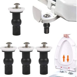 IKODM WC Seat Toilet Seat Hinge Fixings, 4 Rubber Expansion Bolts, Stainless Steel WC Fixing Screws, Replacement Seat Fixing Fits All Toilets(14mm)