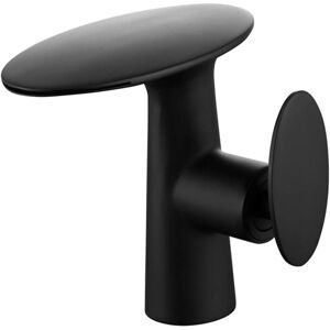 Gotrays - White Brass Basin Faucets Waterfall Bathroom Single Handle Tap Cold and Hot Water Vessel Sink Mixer Tap Crane,Black