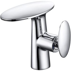 Gotrays - White Brass Basin Faucets Waterfall Bathroom Single Handle Faucet Cold and Hot Water Vessel Sink Mixer Tap Crane,Silver