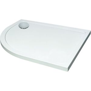 White Quadrant Stone Slip Resistant Shower Tray with Corner Waste Position (Left) - 1000 x 800mm - Balterley
