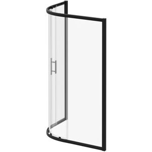 Wholesale Domestic - Series 8 Plus Matt Black 1200mm x 900mm 1 Door Offset Quadrant Shower Enclosure