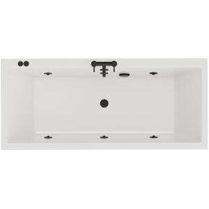 Wholesale Domestic - Slim Edge 1700mm x 750mm 6 Jet Matt Black V-Tec Double Ended Whirlpool Bath