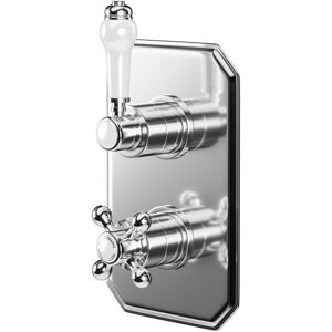 Windsor - Traditional Polished Chrome Concealed Twin Thermostatic Shower Valve - 1 Outlet