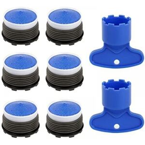 6pcs M18.5 Kitchen Bathroom Water Saving Plastic Sink Faucet Aerator with 2 Keys - Ymyny
