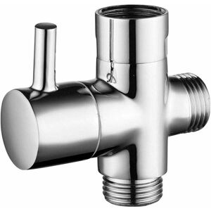 ZVD - 1 Pièce Vanne de Douche en Laiton avec Adaptateur en t, G1/2' Bras de Douche 3 Voies Valve Inverseur, Vanne de Douche à 3 voies Universelle,