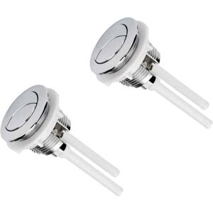 2 Pièces Boutons Poussoirs de Toilette Double Chasse Bouton 38mm Standard Chrome Plaqué Argent wc Réservoir Boutons - ZVD