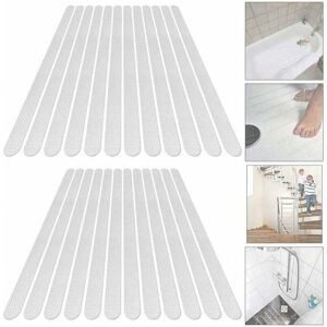 ZVD-24 Pieces Non-Slip Stickers Shower Stickers Bath Safety Strips Transparent Self-Adhesive Anti-Slip Strips Stickers for Bathtubs Showers(2 x 38cm)