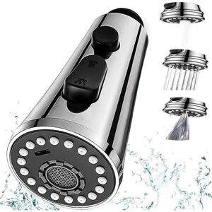 ZVD - 3 Modes Kitchen Faucet Sprayer, Pull-Out Kitchen Sink Sprayer G1/2 Kitchen Faucet Head Sprayer Replacement for Bathroom Sink