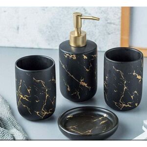 ZVD - 4 Piece Bathroom Accessory Set Fashionable Bathroom Set Black