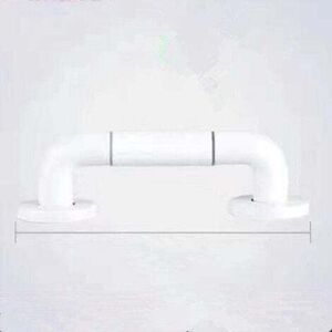 ZVD-40CM White Toilet Grab Bar, Bathroom Grab Bars with Non-Slip, Stainless Steel Handle, Shower Grab Bar with Luminous Circles - with Cover Flange