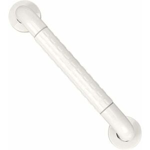 Toilet Grab Bar Wall Mounted Stainless Steel Bath Handle Towel Holder - 400mm (White) - ZVD
