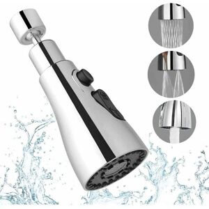 ZVD-Kitchen Faucet Sprayer 3 Modes- 360 Degrees Kitchen Faucet Nozzle, Faucet Head, Sink Mixer Sprayer, Kitchen Faucet Extension (Silver)