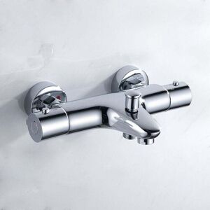 ZVD - Mitigeur Baignoire Thermostatique, Robinet Thermostatique Baignoire, Mitigeur de Douche pour Baignoire avec Contrôle de la Température, Laiton,