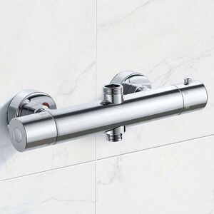 ZVD - Mitigeur Thermostatique pour Colonne, Robinet de Douche en laiton haut G3/4 bsp (26.4 mm) + bas G1/2' bsp (21 mm)
