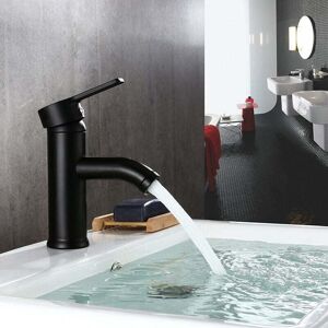 ZVD - Robinet de salle de bain robinet de lavabo noir robinet de haute qualité robinet de salle de bain résistant à l'usure (court)