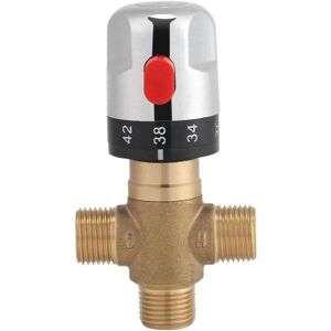 ZVD - Robinet Mitigeur Thermostatique en Laiton 15mm Robinet température Fixe pour lavabo Cuisine Salle de Bain G1/2 35-45 ℃