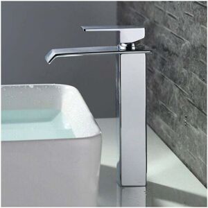 ZVD - Robinet Salle de Bain Cascade Mitigeur de Lavabo Bec Haut Robinetterie pour Vasque Chromé Design Moderne-