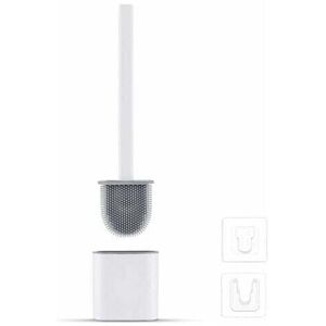 ZVD- Silicone Toilet Brush Set - Toilet Brush and Holder, Anti-drip, Antibacterial, Ventilated Toilet Brush, Quick Drying, Odorless, Wall/Floor