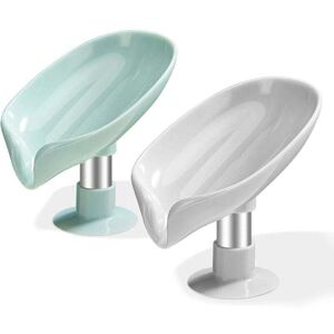 ZVD-Suction Cup Soap Dish Set of 2-Shower Soap Holder-Kitchen Sink Sponge Holder-Soap Dishes with Drain