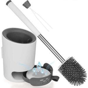 ZVD Toilet Brush Antibacterial Silicone Toilet Brush Toilet Brush Broom Set with Hanging Holder Hidden Tweezers Diatom Mud Adhesive Hook Toilet Seat