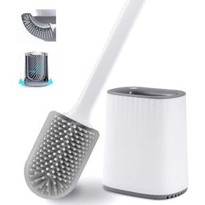 ZVD Toilet Brush, Toilet Brush, Silicone Hanging Toilet Brush with Holder, Wall Mounted & Standing Toilet Brush Quick Drying with Water Filter Base
