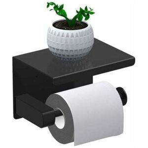 ZVD- Toilet Paper Holder, Toilet Paper Holder Without Drilling, Toilet Paper Dispenser with Shelf, SUS 304 Stainless Steel, Self-Adhesive Glue and