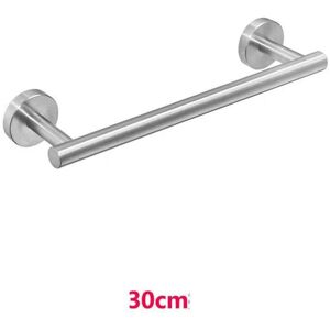 ZVD - 304 Stainless Steel Silver Bathroom Towel Rack, 30cm Brushed Single Rod